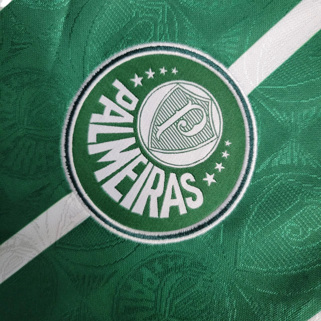 Camisa Palmeiras Retrô I 1993 Torcedor Masculina - Verde com listras em branco