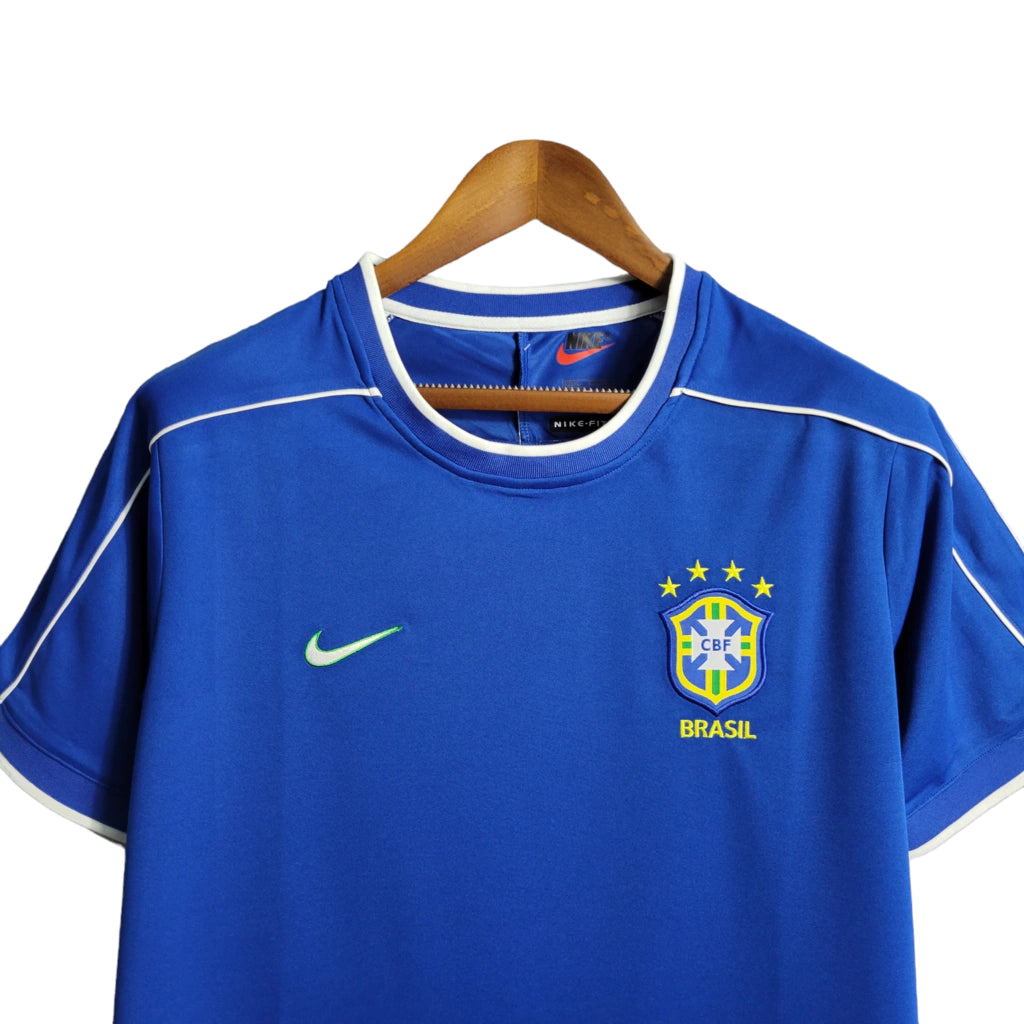 Camisa Retrô Seleção Brasileira II Away 1998/99 Nike Masculino Azul