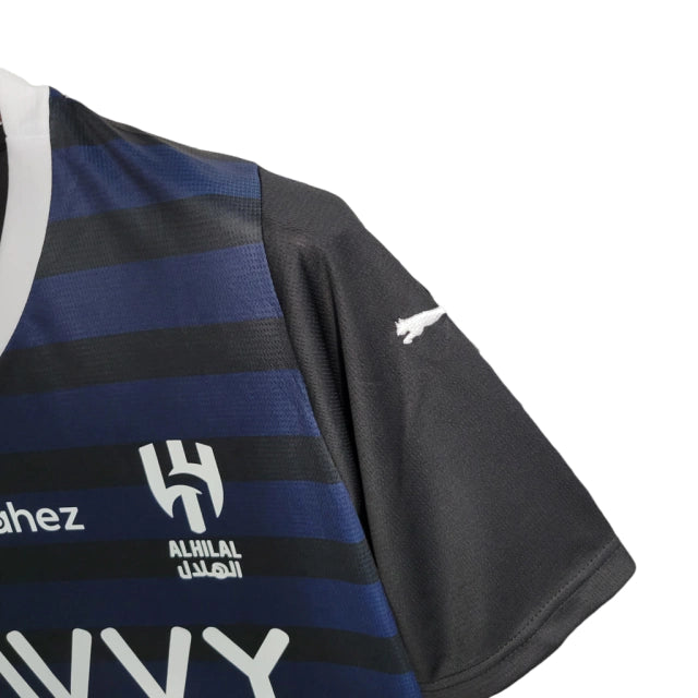 Camisa Al Hilal III Third Puma 2023/24  Masculino Preto e Azul Escuro