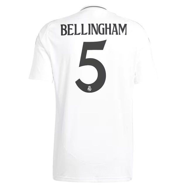 Camisa Real Madrid I 24/25 Bellingham 5 Torcedor Adidas - Branca