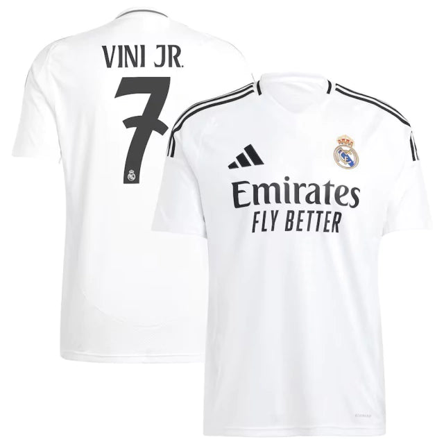 Camisa Real Madrid I Home 24/25 Vini JR. 7 Torcedor Adidas - Branca