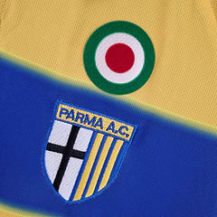 Camisa Retrô Parma I Champion 1999/00 Masculino Amarelo e Azul