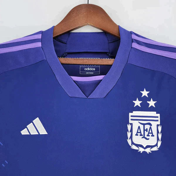 camisa-away-roxa-argentina-seleção-copa-qatar-2022-campeã-messi-di-maria-2023-copadomundo